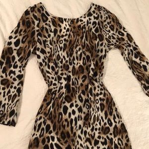 Leopard Tunic with Gold Zipper Back